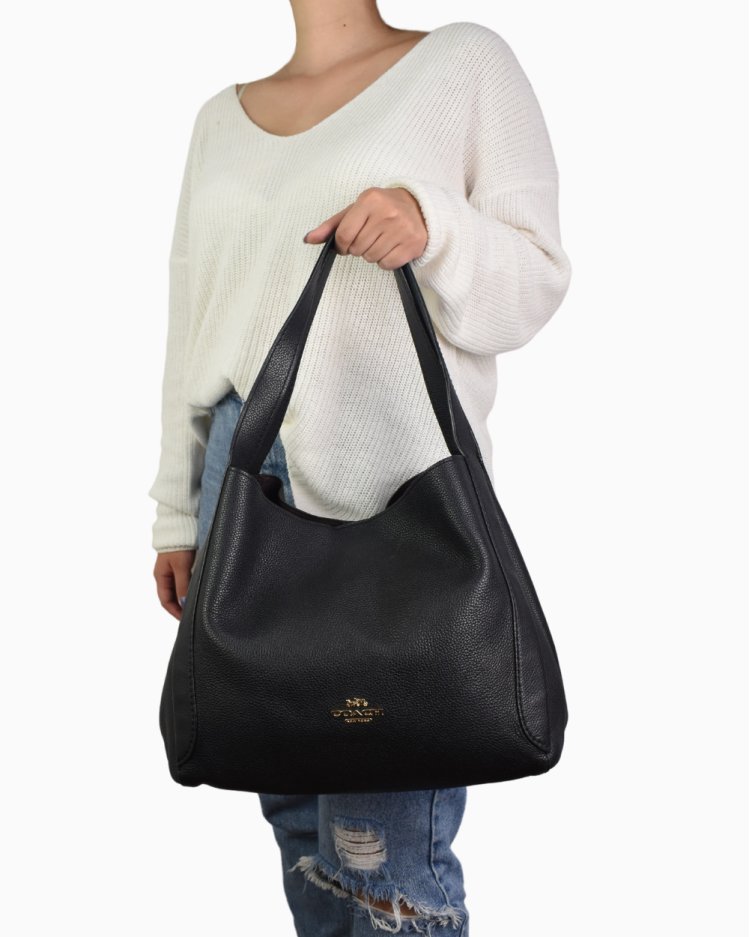 Bolsa Hadley Hobo 21 Coach Original Preta Feminina